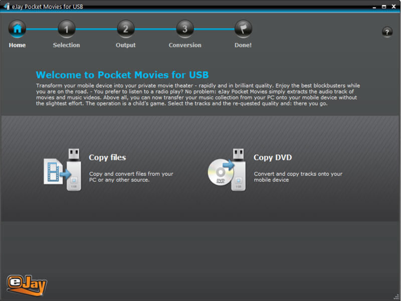 eJay Pocket Movies for USB Main Window