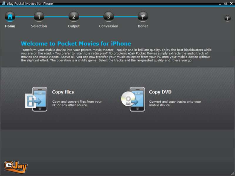 ejJy Pocket Movies for iPhone Main Window